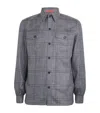 Isaia Wool-silk-linen Check Overshirt In Multi