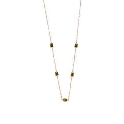 Isaiah 54:17 Women's Gold / Green The Emerald Necklace In Multi