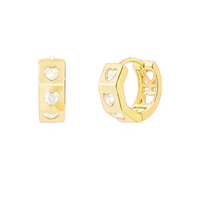 Isaiah 54:17 Women's Gold The Hex Heart Huggie