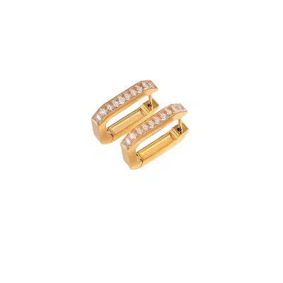 Isaiah 54:17 Women's Gold The Rectangle Diamond Hoops