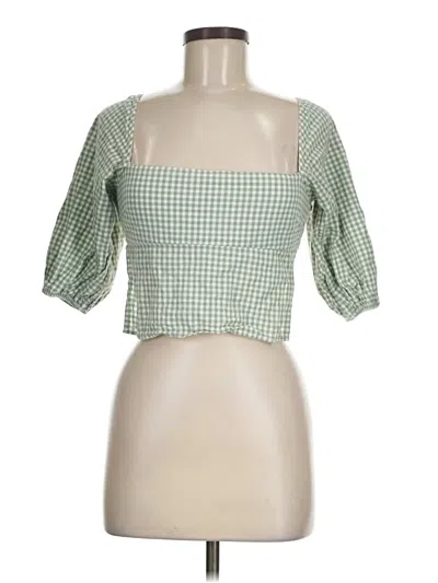 Pre-owned Isalis 3/4 Sleeve Blouse In Green
