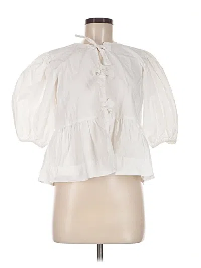 Pre-owned Isalis 3/4 Sleeve Blouse In White