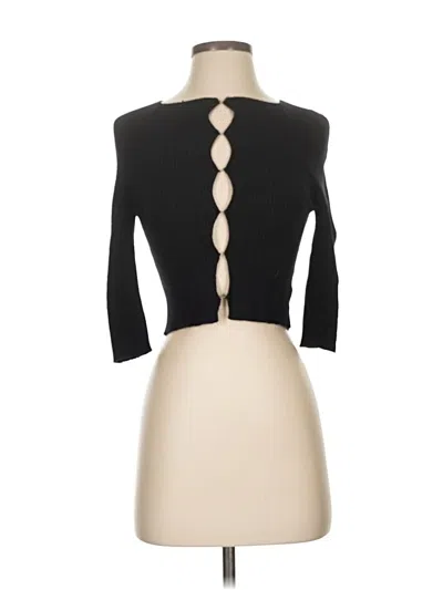 Pre-owned Isalis 3/4 Sleeve Top Black Keyhole Neckline Tops