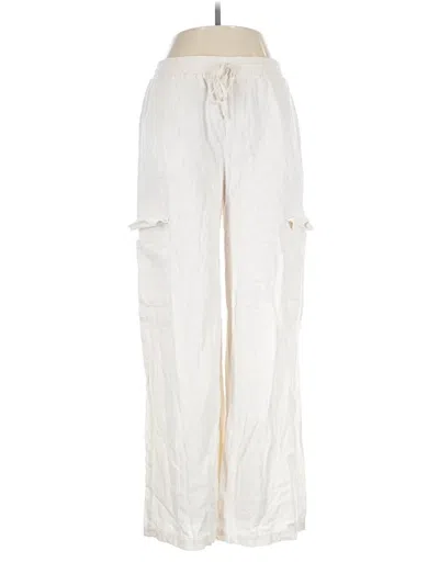 Pre-owned Isalis Linen Pants In White