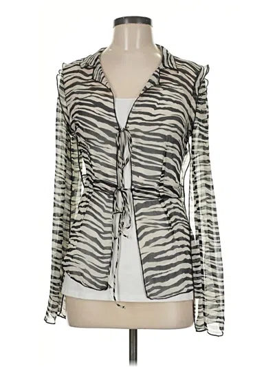 Pre-owned Isalis Long Sleeve Blouse In Silver