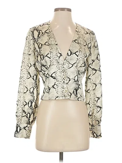 Pre-owned Isalis Long Sleeve Blouse In White