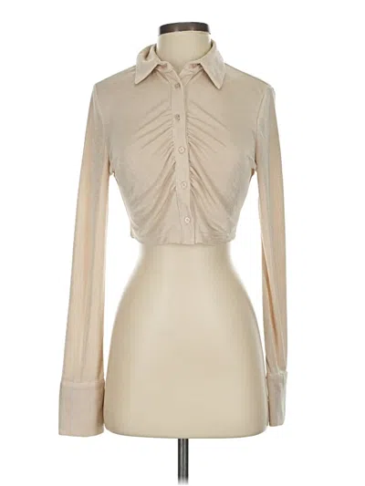 Pre-owned Isalis Long Sleeve Blouse In White