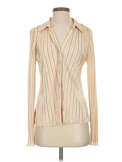 Pre-owned Isalis Long Sleeve Blouse In White