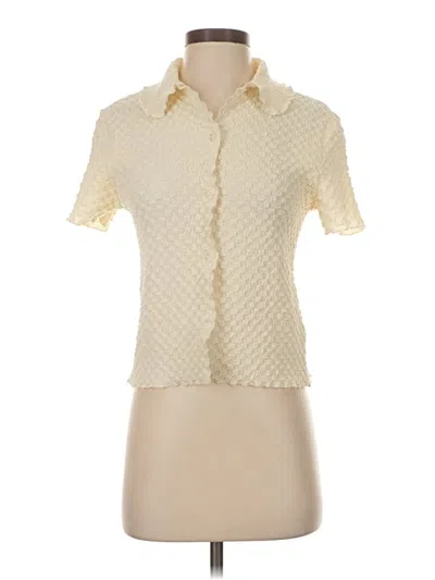 Pre-owned Isalis Short Sleeve Blouse In White