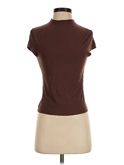 Pre-owned Isalis Short Sleeve Turtleneck In Brown