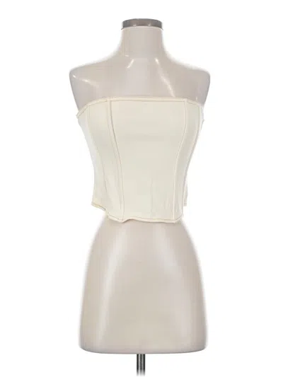 Pre-owned Isalis Sleeveless Top Ivory Strapless Neckline Tops In White