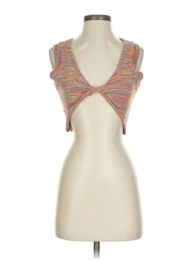 Pre-owned Isalis Sleeveless Top Orange Sweetheart Neckline Tops