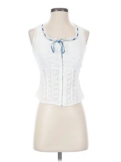 Pre-owned Isalis Tank Top White Halter Neckline Tops