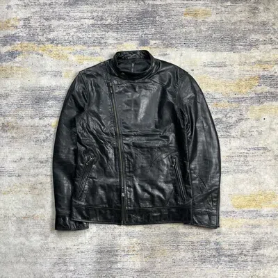 Pre-owned Isamu Katayama Backlash Glamb Asymmetrical Biker Leather Jacket In Black