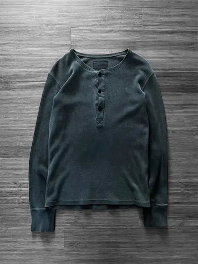 Pre-owned Isamu Katayama Backlash Leather Patch Henley In Gray