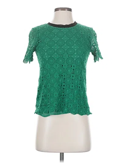 Pre-owned Isani Short Sleeve Blouse In Green