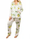 Isayes Lemon Pajama Set - Plus In White