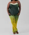 Isayes Ombre Pajama Set In Green In Green