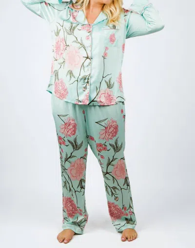 Isayes Pajama Set In Pink Peony In Multi
