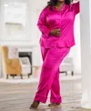 Isayes Silk Pajama Set - Plus In Bright Pink