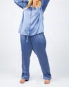 Isayes Silk Pajama Set - Plus In Silk Blue In Multi