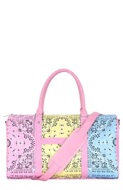 Iscream Bandana Patchwork Duffle Bag In Pink