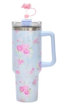 Iscream Ditsy Floral Travel Cup In Blue