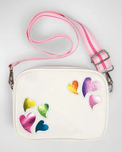 Iscream Girl's Dancing Hearts Crossbody Bag In Neutral