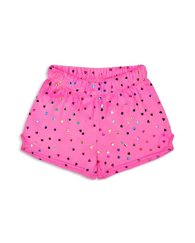 Iscream Girls' Bright Foil Heart Plush Shorts - Little Kid, Big Kid In Multi