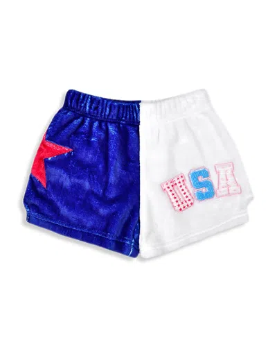 Iscream Girls' Color Blocked Plush Shorts - Little Kid, Big Kid In Blue