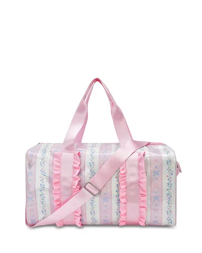 Iscream Girls' Floral Stripes Duffel Bag - Little Kid, Big Kid In Pink