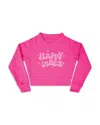 Iscream Girls' Happy Vibes Basic Crewneck Sweatshirt - Big Kid In Multi
