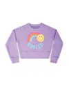 Iscream Girls' Rainbow Smile Basic Crewneck Sweatshirt - Big Kid In Multi