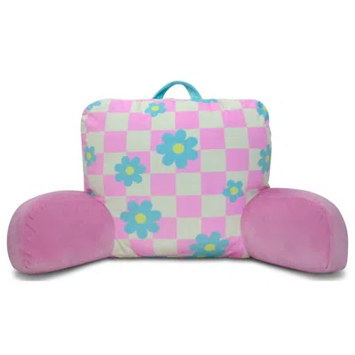 Iscream Happy Check Lounge Pillow In Pink