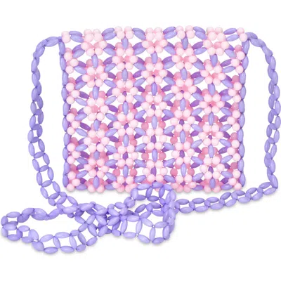 Iscream Kids' Beaded Flower Bag In Purple