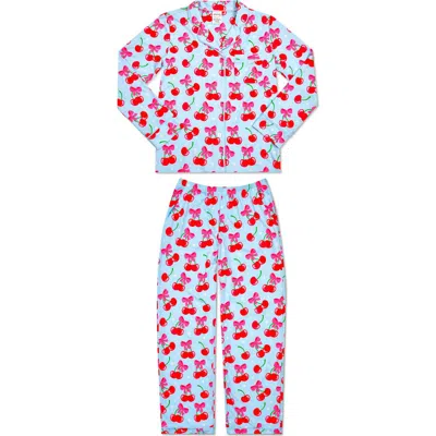 Iscream Kids' Cheerful Cherries Lounge Two-piece Pajamas In Multi