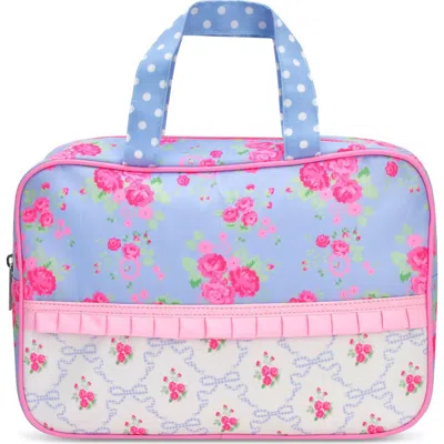 Iscream Kids' Ditsy Large Cosmetic Bag In Blue Multi