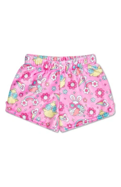 Iscream Kids' Flower Chicks Plush Shorts In Pink
