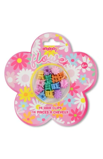 Iscream Kids' Flower Power Assorted 14-pack Hair Clips In Pink