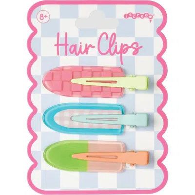 Iscream Kids' Grwm 3-pack Hair Clips In Multi
