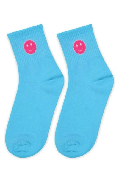 Iscream Kids' Happy Smiles Crew Socks In Blue Multi