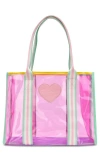 Iscream Color Block Clear Tote Bag