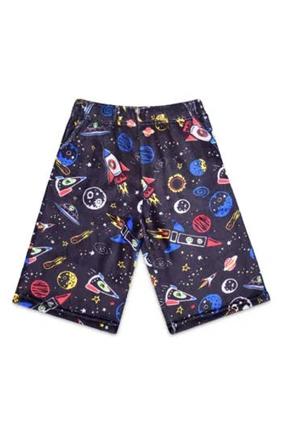 Iscream Kids' Out Of This World Plush Fleece Shorts In Space Multi