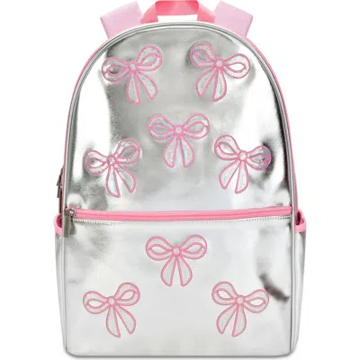 Iscream Kids' Sequin Bows Metallic Faux Leather Backpack