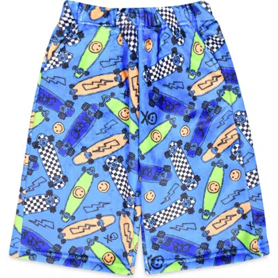 Iscream Kids' Sk8 Board Plush Fleece Shorts In Blue Multi