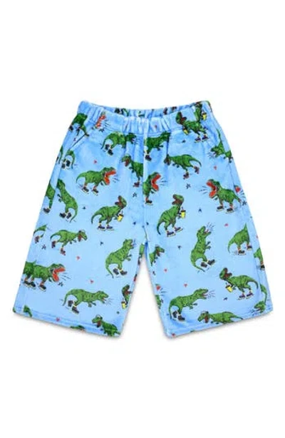 Iscream Kids' Skating Dinosaurs Fleece Shorts In Blue