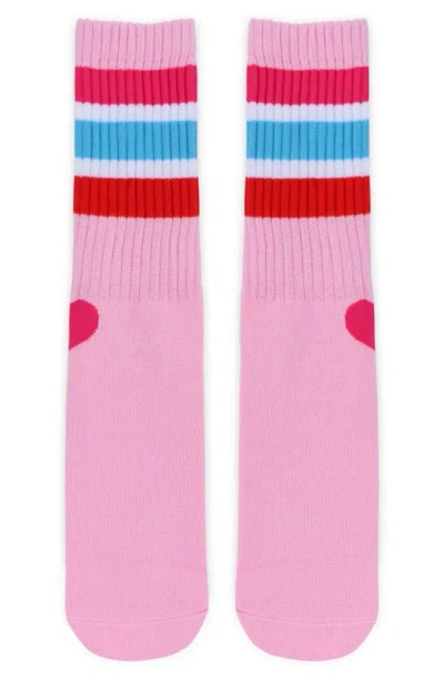 Iscream Kids' Stripe Crew Socks In Pink Multi