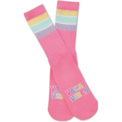 Iscream Kids' Vacay Vibes Party Socks In Pink