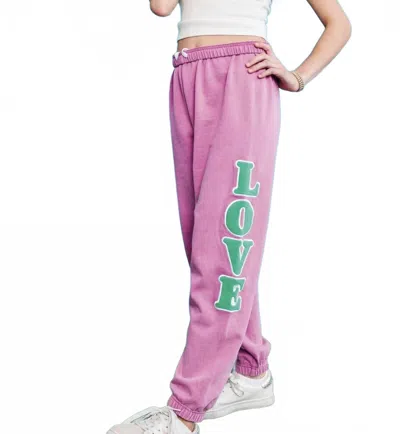 Iscream Kids' Love Tennis Club Sweatpants In Pink