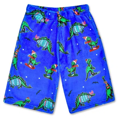 Iscream Men's Holiday Dino Plush Board Shorts In Blue
